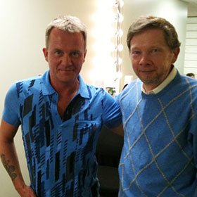 Glenn Harrold hypnotherapist with Eckhart Tolle
