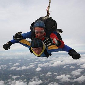 Glenn Harrold skydiving from 13,000 feet