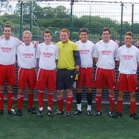 The Diviniti Publishing five-a-side football team in the final at The Bookseller Fives 2009